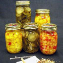 Vegetables in canning jars