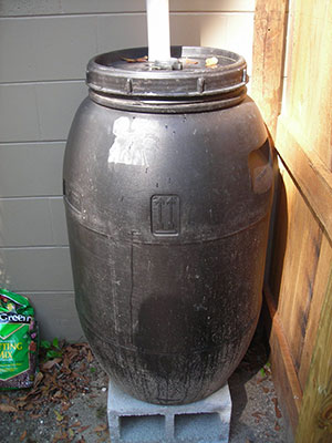 A simple rain barrel