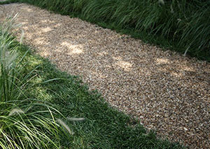 A gravel walkway