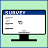An illustration of a computer screen showing an online survey