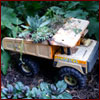 Toy truck used as a planter