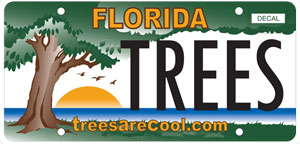 A sample image of the Trees Are Cool license plate