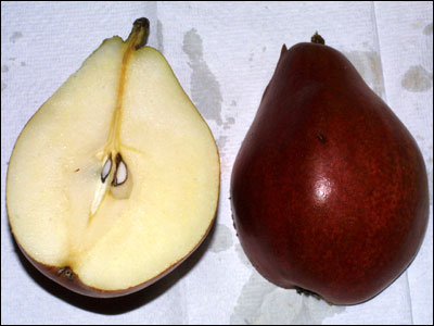 Pear cut open 