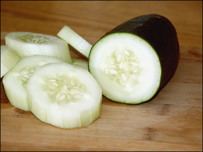 Sliced cucumber