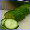 A sliced up cucumber