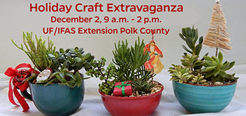 Holiday Craft Extravaganza, December 2 at 9 a.m. to 2 p.m. from UF/IFAS Extension Polk County
