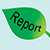 Illustration of green leaf with the word report on it