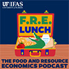 The F.R.E. Lunch podcast icon has an illustration of a lunch box open to reveal a cartoon alligator