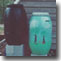 small photo of two rain barrels
